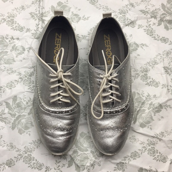 Cole Haan Shoes - Cole Haan zerogrand silver leather sneakers Sz 7.5